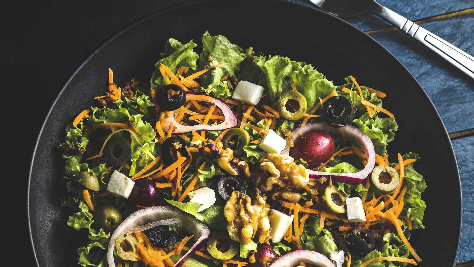 Colorful healthy meal presentation